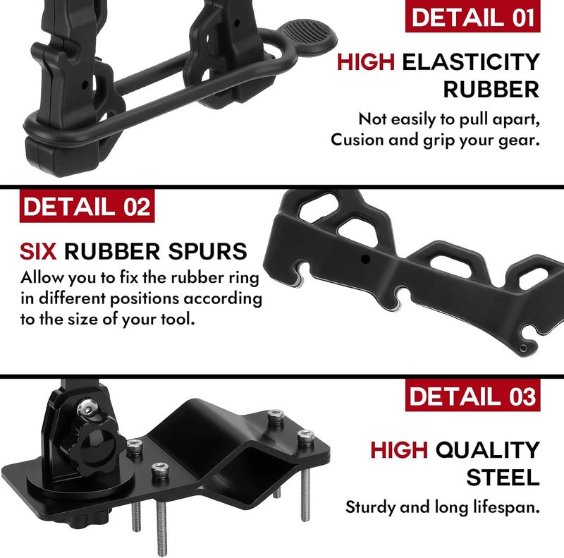 Lonsda Upgraded Single ATV/UTV Gun Rack, Hunting Tool Holder Mount Compatible with UTV/ATV/Golf Cart/Bicycle, Holding Gun Bow Hunting Tool Shovel Hoe Sickle - Image 5